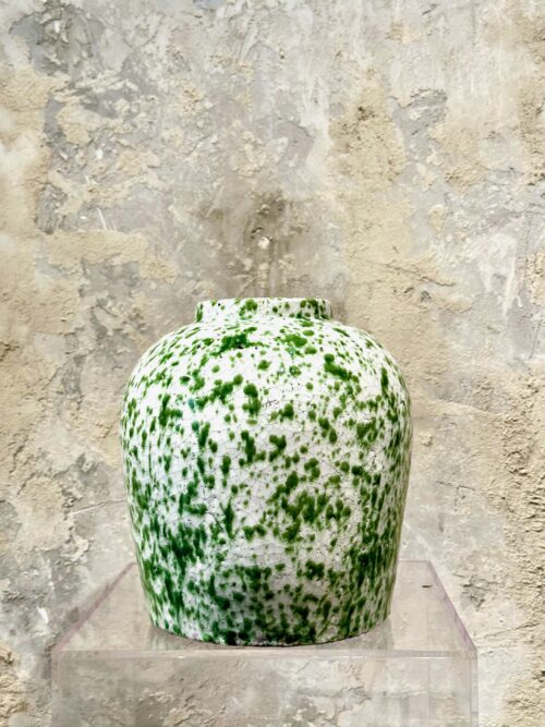 Green Speckled Ceramic Glazed Vase